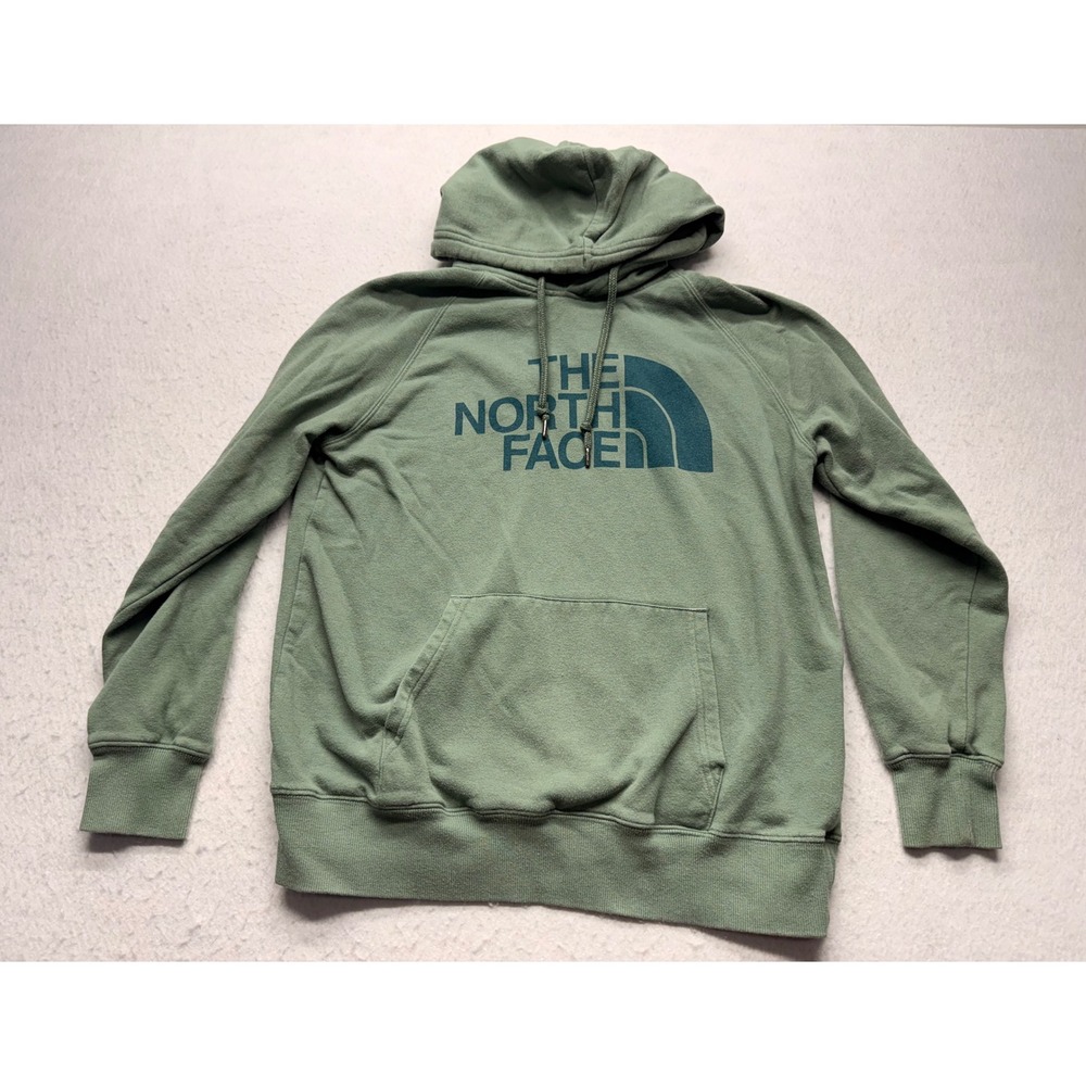 The North Face Womens Sage Green Logo Pullover Hoodie Sweatshirt Size M